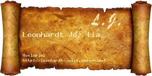 Leonhardt Júlia névjegykártya
